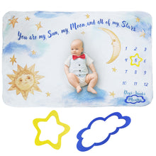 Load image into Gallery viewer, Woogoo Baby Milestone Blanket for Baby Boys and Baby Girls - Soft Premium Fleece - Baby Boy Shower Gifts - Baby Growth Chart - New Born Baby Gifts, Blanket, 40 x 60 Inches
